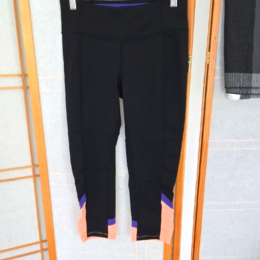 Calvin Klein Black Leggings with Purple Detail